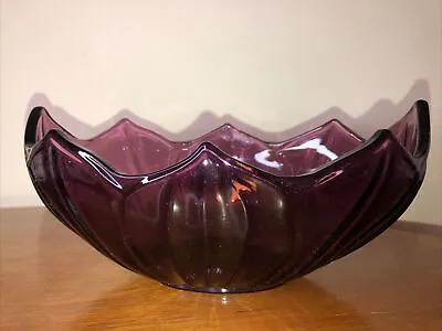 Buy Vintage Pressed Glass Bowl Amethyst Purple • 29£