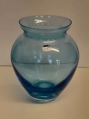Buy Bohemia Crystal Glass Blue Vase - Czech Republic A/F • 12£