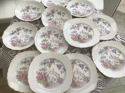 Buy English Bone China Floral Saucers And Matching Side Plates 6 Of Each • 20£