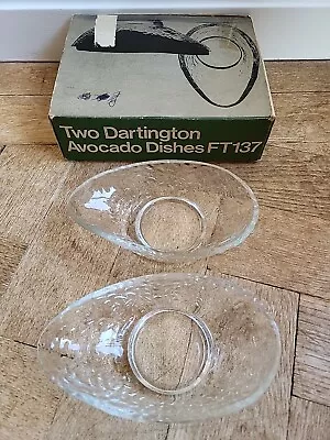 Buy Two Dartington Avocado 🥑 Handmade Glass Dishes Designed By Frank Thrower Ft137 • 9.99£