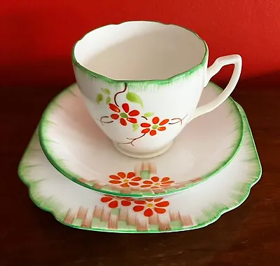 Buy Stunning Art Deco Hand Painted Mayer & Sherratt Melba China Green Floral Tea Set • 79.99£