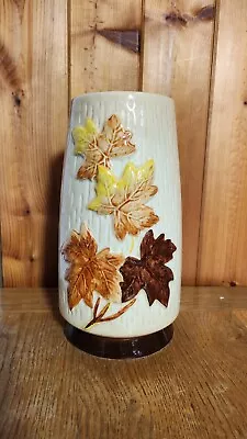 Buy Large Vintage SylvaC Autumn Leaves Vase (4011) 21cm Tall. Textured Leaves Bark • 16£