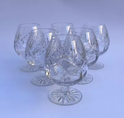 Buy Six Webb Corbett Cut Glass Lead Crystal Prince Charles Brandy Glasses Immaculate • 40£