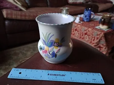 Buy Poole Pottery 1920s/1930s Floral Small Vase. 8.5cm Tall, 8cm Rim Dia. • 13£
