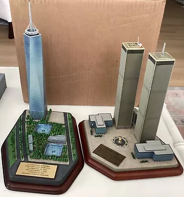 Buy Lot Of 2 Danbury Mint World Trade Center+One World Trade Center Commemorative NY • 180.25£