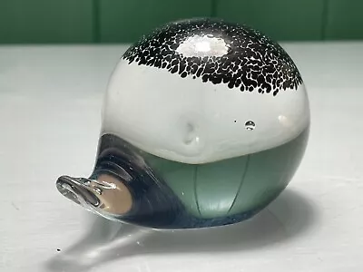 Buy Wedgwood Style Clear & Black Speckled Hedgehog Figure Art Glass Paperweight • 8.99£