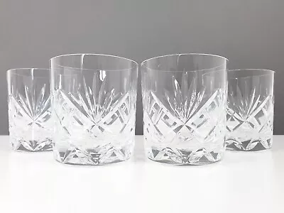 Buy 4 X Rare Royal Brierley BRAEMAR Cut Crystal Tumbler Glasses Signed 8.5 Cm H • 69.99£