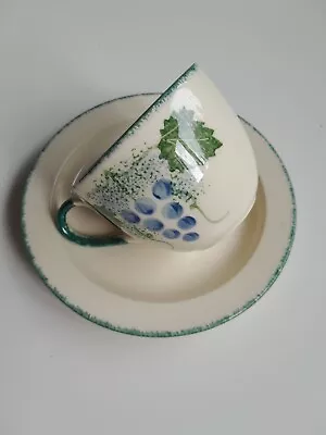 Buy Poole Pottery Vineyard Design Tea Cup & Saucer  • 8£