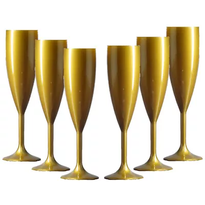 Buy Plastic Polycarbonate Gold Champagne Flutes Great For Parties FAST DELIVERY • 23.95£
