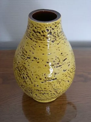 Buy European Mid Century Modern Pottery Art Vase; Lemon-Yellow (H8.5 Inches) EX COND • 35£