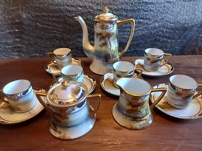 Buy Exquisite Early 20th C Hand Painted Morimura /noritake   Porcelain  Coffee Set  • 150£
