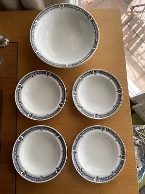 Buy Lovely Antique Serving Bowl And 4 Matching Dessert Bowls John Maddock & Sons • 14.50£
