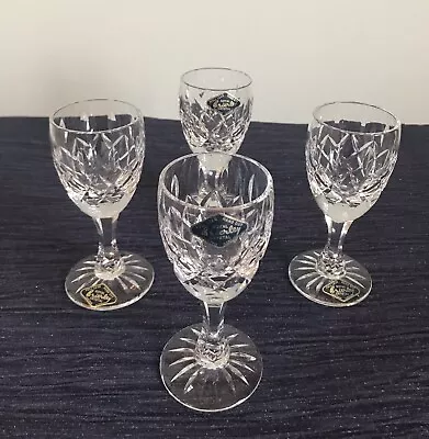 Buy Four Lovely ROYAL BRIERLEY GAINSBOROUGH Cut Glass Port Wine Glasses.H4.75in Appr • 18£