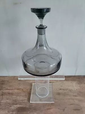 Buy Mid-Century Smoke Grey Vintage Dartington Glass Decanter - Frank Thrower • 49.97£