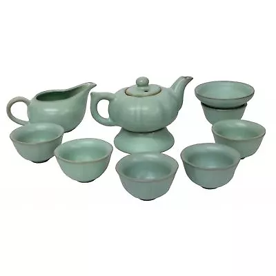 Buy Chinese Green Pumpkin Tea Set With Jug And Strainer - Lined Gift Box • 42.50£