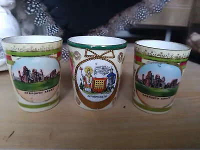 Buy A Set Of Three Vintage Arbroath Crest & Arbroath Abbey GEMMA Small China Cups • 15.99£