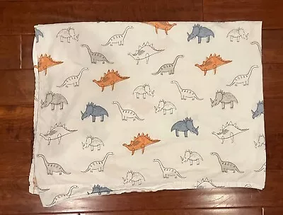 Buy Pottery Barn Kids Dinosaur Twin Flat Sheet Orange Blue Gray • 18.97£