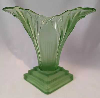 Buy Walther And Sohne Art Deco Green Greta Glass Vase German • 44.99£
