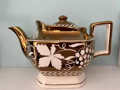 Buy Vintage Grays Pottery Hand Painted Gold Lustre Teapot • 9.99£