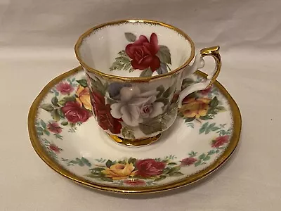 Buy Vintage Queens China Elizabethan Fine Bone China Tea Cup & Saucer, Roses • 20£
