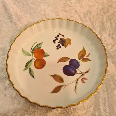 Buy Evesham Quiche Flan Dish Royal Worcester China Gold Trim Approx 9 /23 Cm Fruit • 8.99£