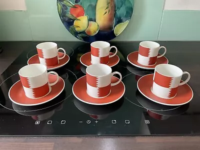 Buy Susie Cooper Heraldry - Red Set Of 6 Coffee Cups And Saucers - Excellent Cond • 30£
