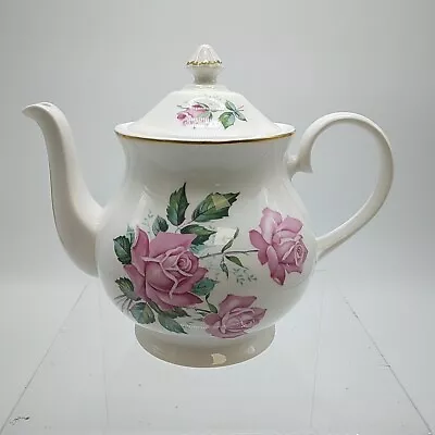 Buy Mayfair Fine Bone China Teapot And Lid With Pink Rose Floral Pattern 700 Ml • 15£