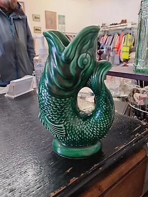 Buy Dartmouth Pottery Vintage Green Gurgling Fish Jug Vase 18cm • 8.50£