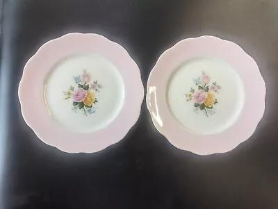 Buy Queen Anne Bone China Side Plate Pink Edge Floral Design 6.5  Dia (Tysh) • 9.99£