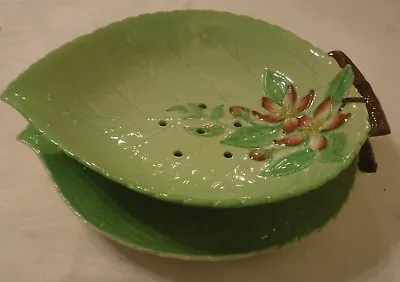 Buy Carlton Ware Flower Decorated Leaf Drainer Dish & Matching  Base Dish • 9£