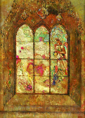 Buy Odilon Redon  Stained Glass Window  French Impressionist Green Artwork Fine Art • 87£