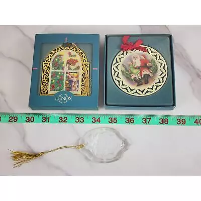 Buy Lenox Christmas Ornaments Windows & Santa W/ Child Bone China Lot Of 3 Vintage • 46.41£