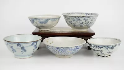 Buy Group Antique Chinese Blue And White Porcelain Bowls MING Dynasty • 0.99£