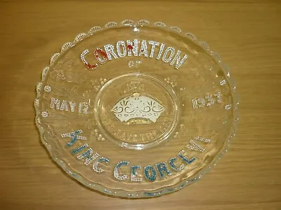 Buy King George VI Coronation Commemorative Glass Plate 1937 • 6.99£