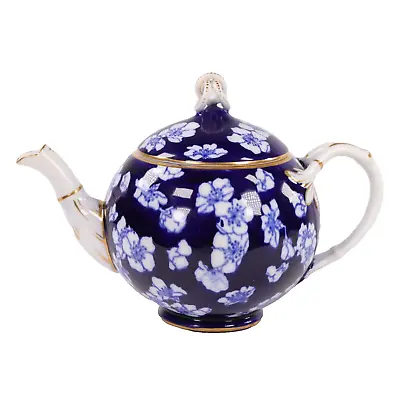 Buy Coalport Teapot Sevres Style Rope Knot Finial Chinese Blossom Circa 1879 • 280£