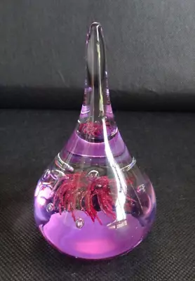 Buy Vintage Glass Tear Drop Bubble Paperweight/ring Holder, Pink Tones • 8.95£