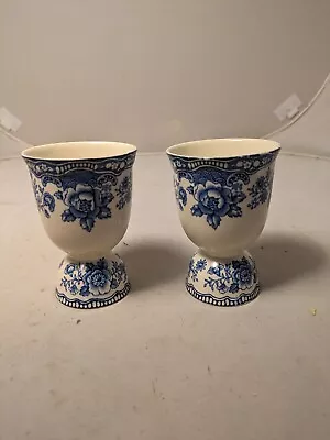 Buy (2) Bristol Blue Crown Ducal England Double Egg Cups • 57.78£