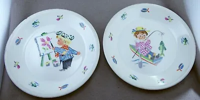 Buy Figgjo Flint Norway Mid Century Children's Plates • 12.99£