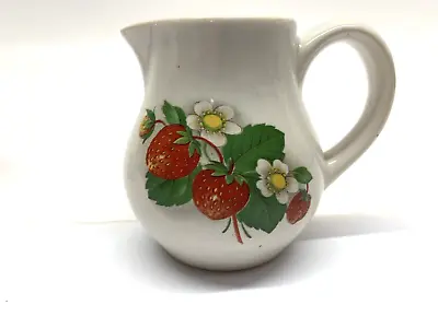 Buy Vintage Holkham Studio Pottery Strawberries Cream Creamer Milk Jug England • 9.99£