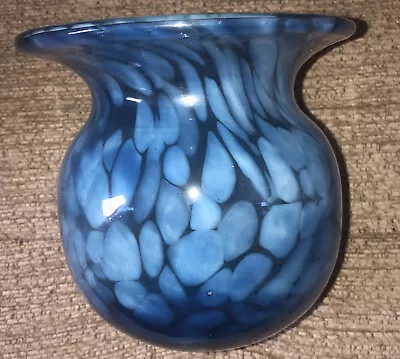 Buy Mtarfa Glass Of Malta Maltese Blue And White 560 Grams 4 X 4 Inches Bud Vase • 24.99£