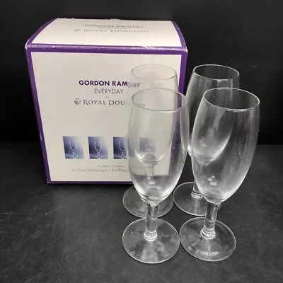 Buy Royal Doulton Flute Champagne Glasses X4 Gordon Ramsay Everyday Drinkware -CP • 7.99£