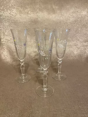 Buy Rare Set 4 Johnson Brothers Summer Chintz Champagne Glasses Flutes • 39.99£