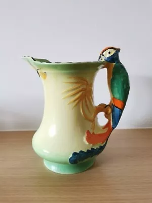 Buy Vintage Burleigh Ware Art Deco Yellow Green Parrot Handle Jug / Pitcher / Vase • 45£