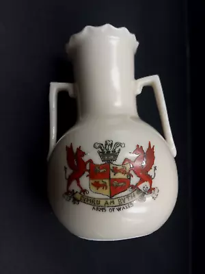 Buy Crested China - ARMS OF WALES Crest - Thistle Vase, Cream Finish - Unmarked. • 6£