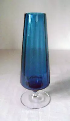 Buy 1970's Blue Studio Glass Vase 23.5 Cm High • 15£
