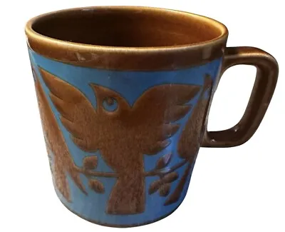 Buy Vintage Mid-Century Modern Blue Brown Birds John Clappison Hornsea England Mug • 37.95£
