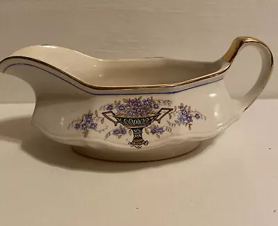 Buy VTG Limoges China Floral Lavender Gravy Boat Porcelain Gold Trim MADE IN USA • 11.36£