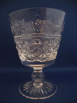 Buy Stuart Crystal Mansfield Cut Pattern Claret Red Wine Glass Water Goblet - Signed • 29.95£