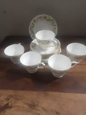 Buy Set Of 5 Duchess Greensleeves Bone China Cups And Saucers Side Plates • 15.59£