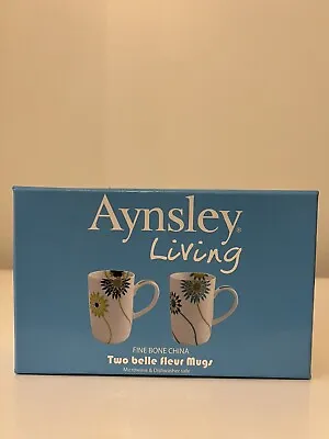 Buy Set Of 2 Aynsley ‘Two Belle Fleur’ Mugs. Fine Bone China - New In Box! • 14.99£